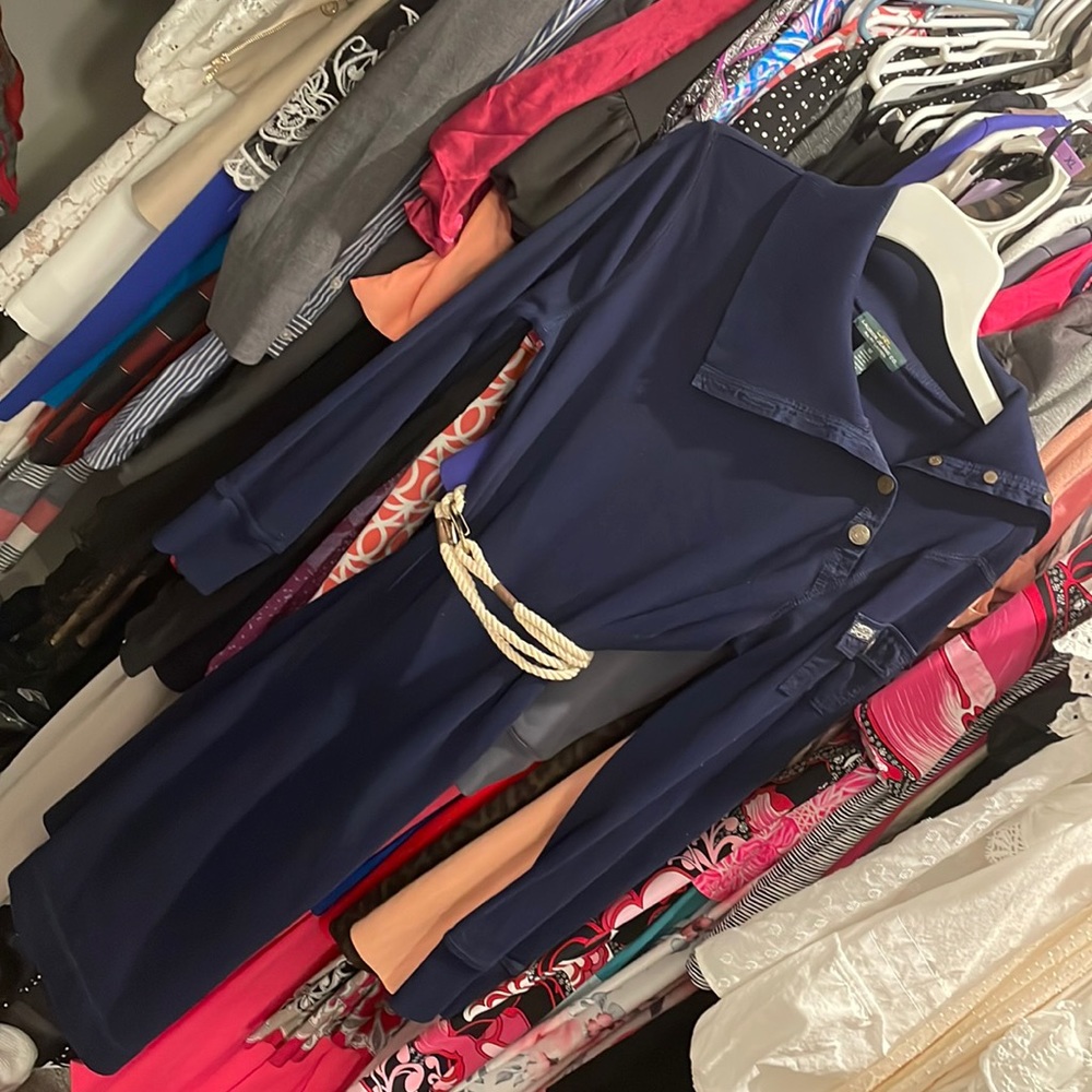 Ralph Lauren Fall/Winter Navy Dress with Belt Size Medium